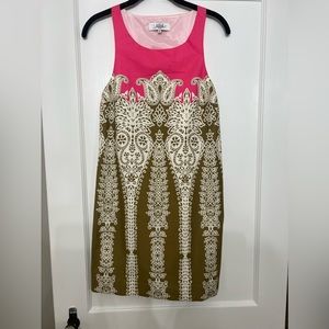 Tibi pink printed racerback mini dress size 4